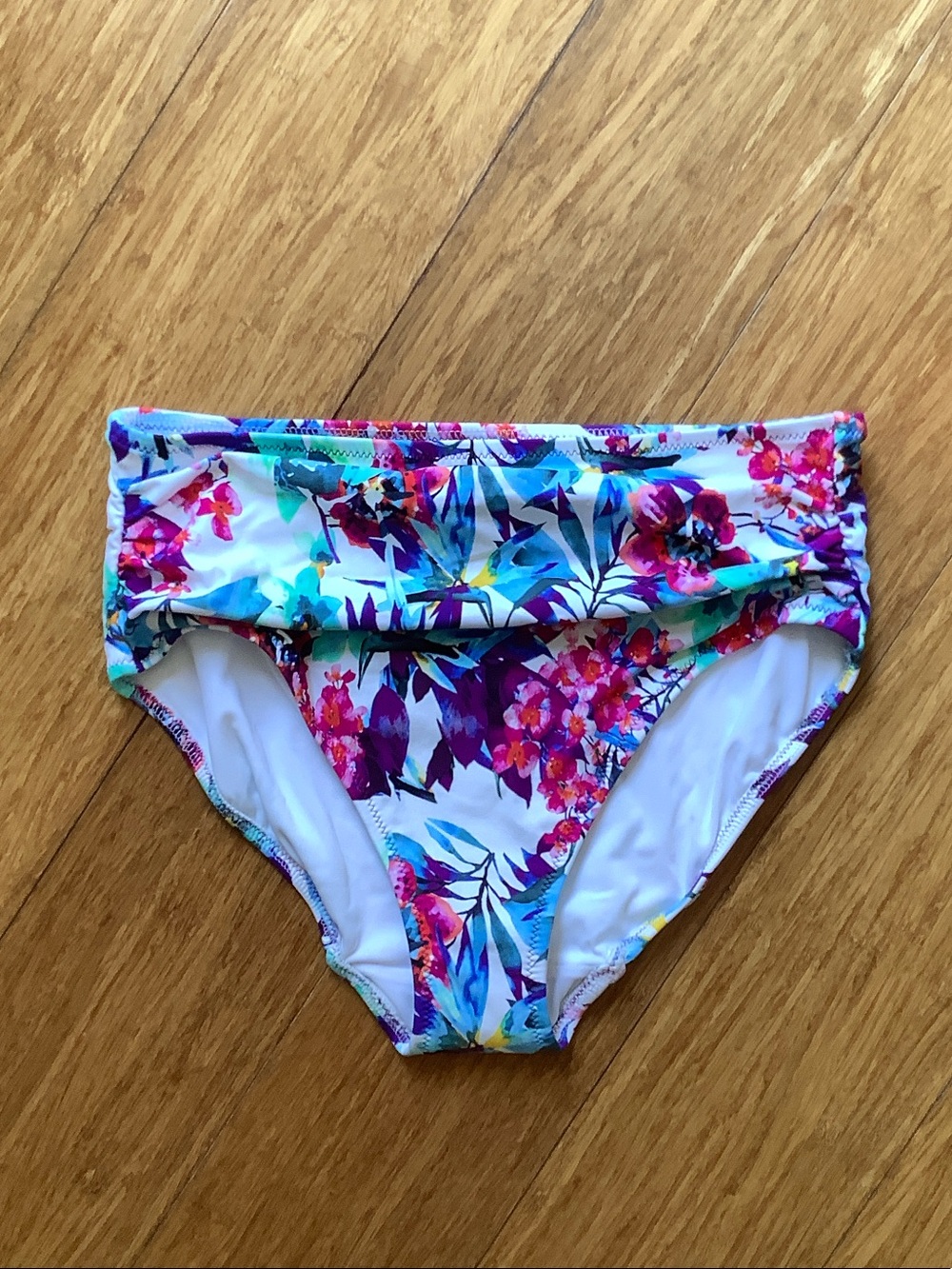 Fantasie White Floral High-Waist Bikini Bottoms